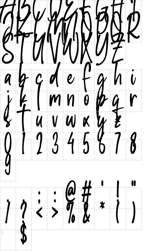 South Australia font character map