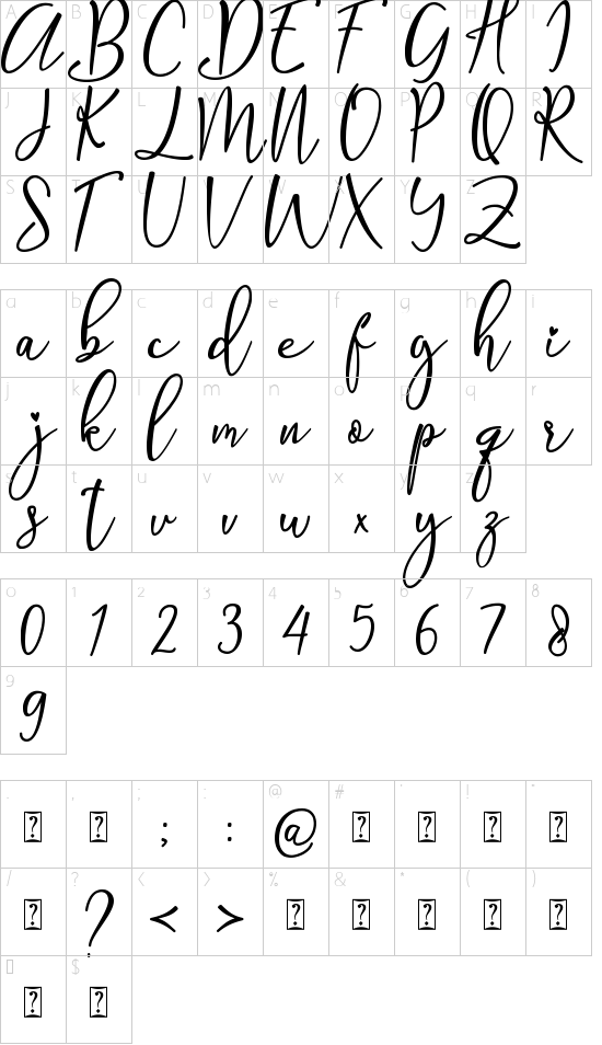 Stay Summer - Personal Use font character map