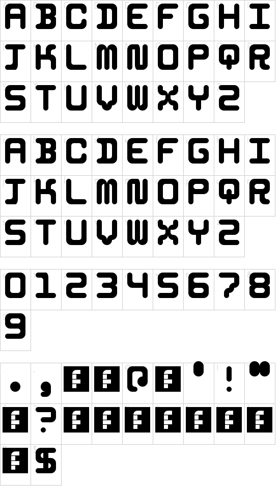 5Identification Mono Regular font character map
