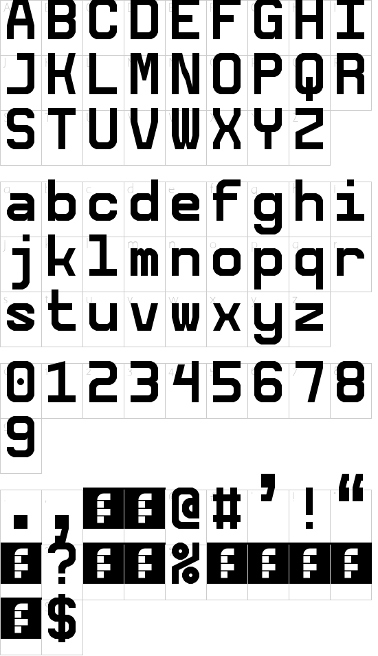 5Ceta Mono Regular font character map