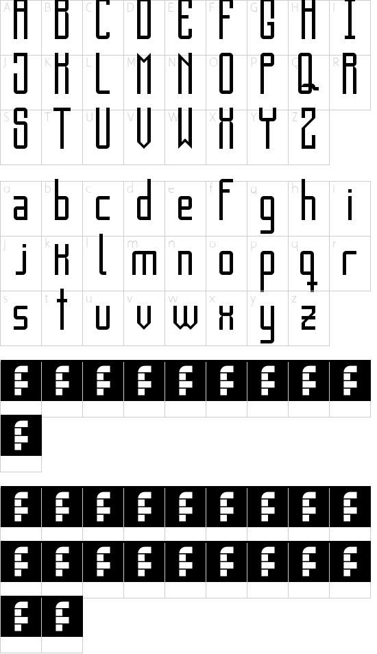 The Enemy Is Public Regular font character map