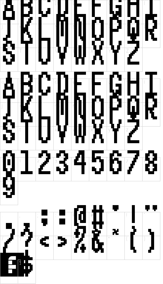 5Recieptprint Regular font character map