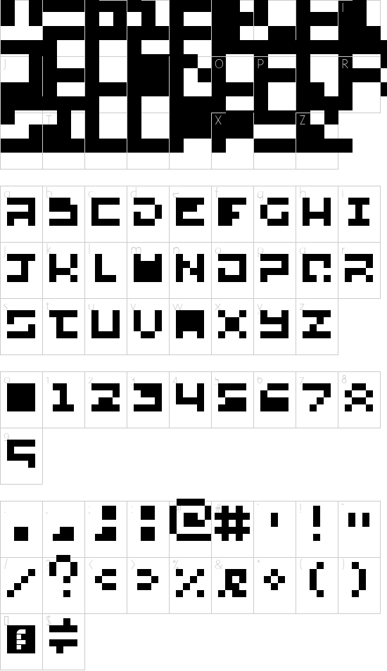 ABO MANDO Regular font character map
