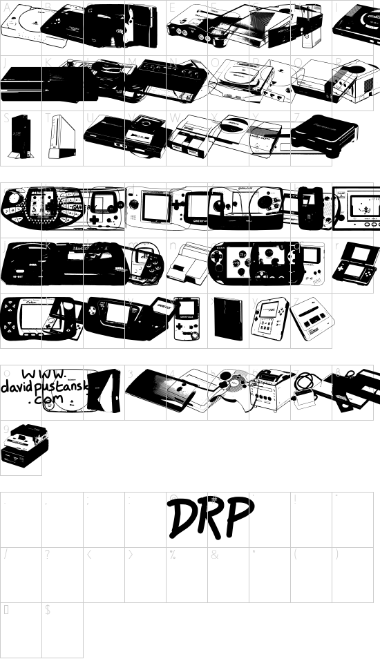 Console Wars Console Yourself font character map