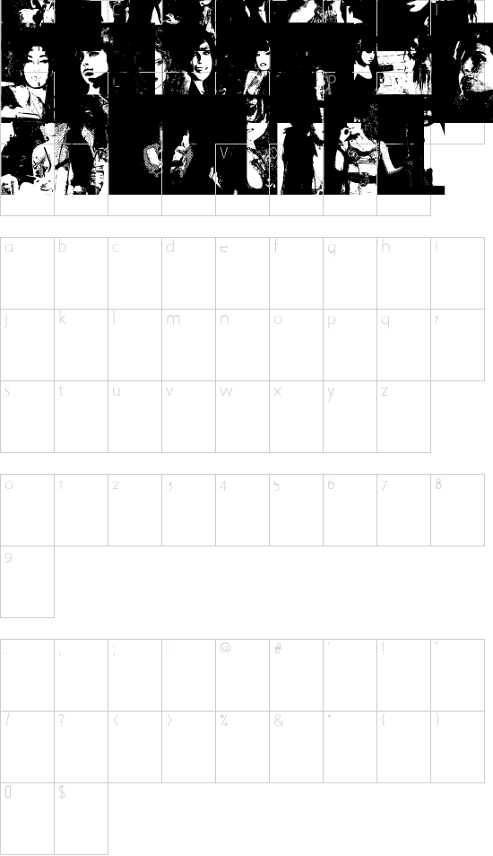 AmyBats3 font character map