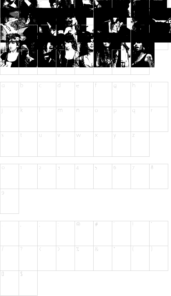 AmyBats 5 font character map