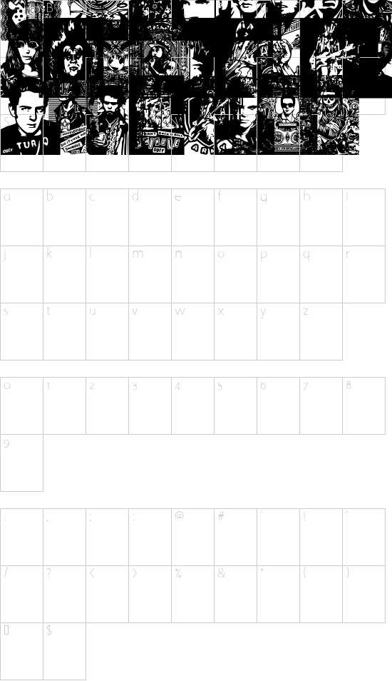 ObeyRockers font character map