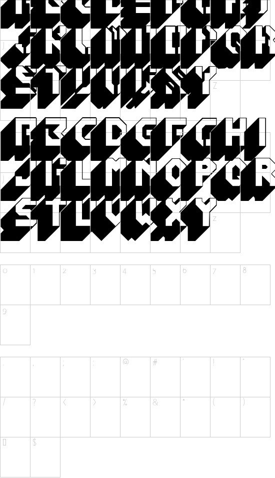 Blockbuster font character map