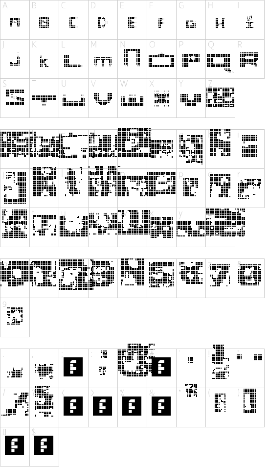cool iris Regular font character map