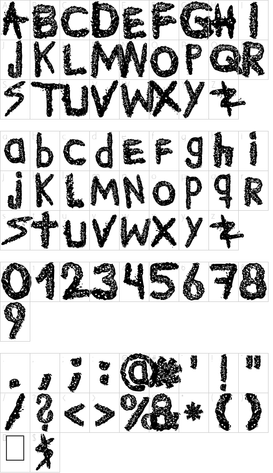 Ke$hanimal 2 font character map
