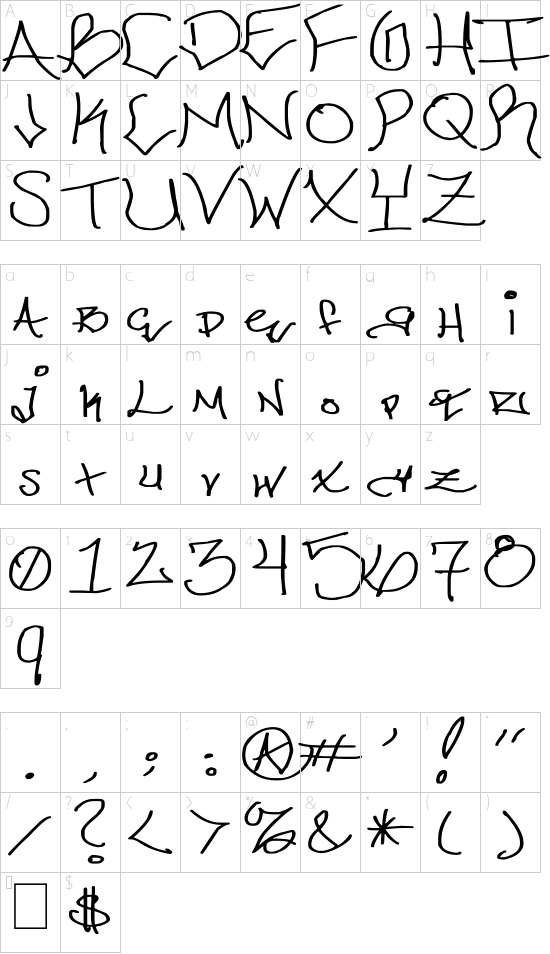 ChicagoHoodZZ font character map