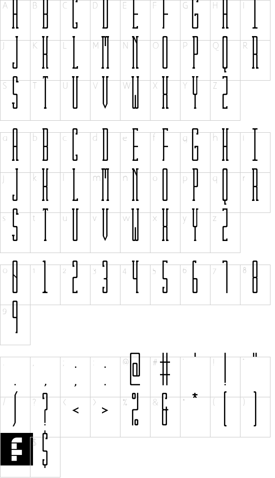Kibby Slab Regular font character map