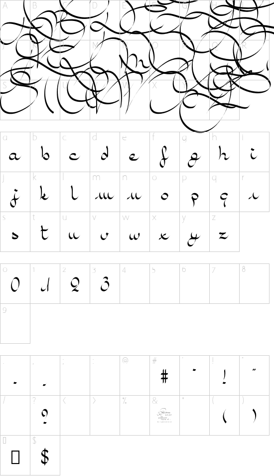 Amaldemo font character map
