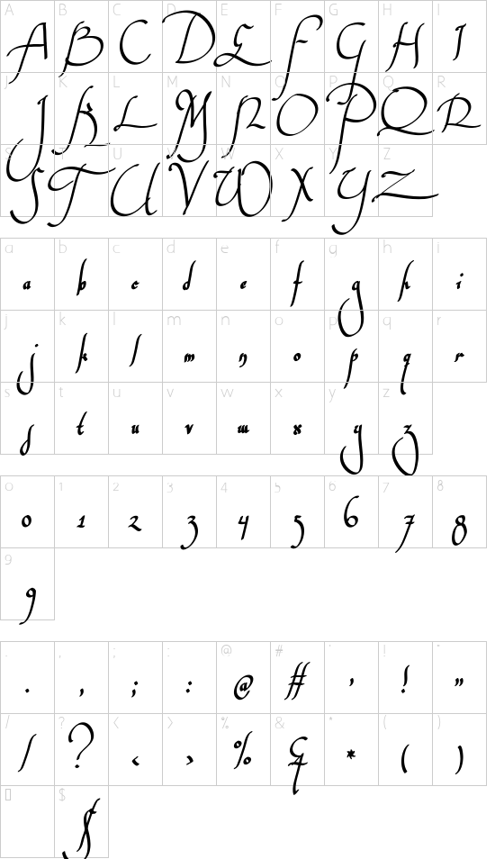 Wankstaberg Battles font character map