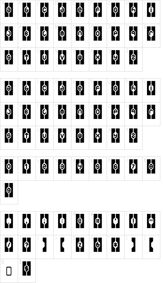 WelfareBrat-Regular font character map