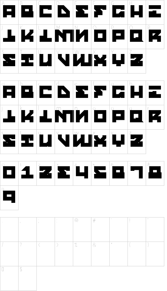 Street Robot Slab Regular font character map