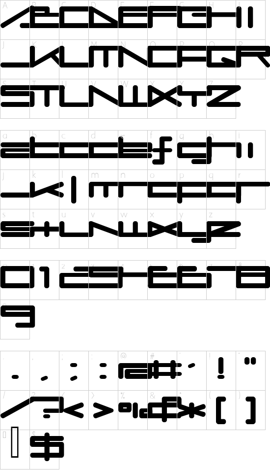 umopMedium font character map