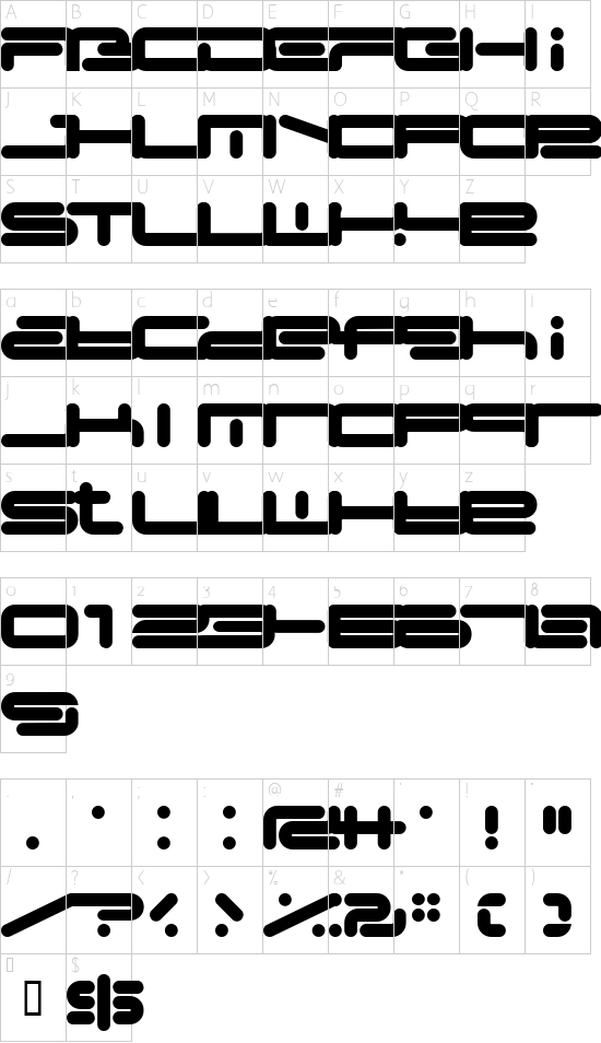 LL_Medien font character map