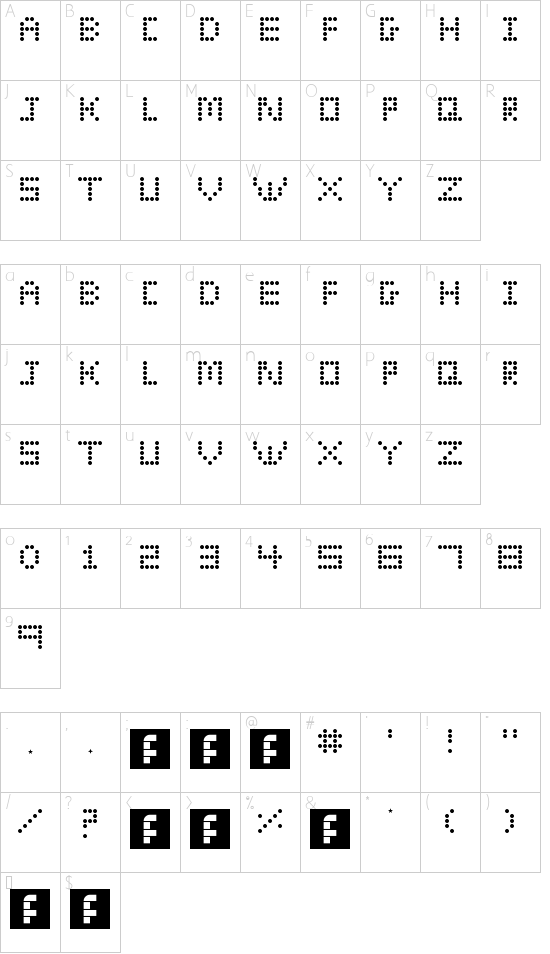 Eldora Evangeline Regular font character map