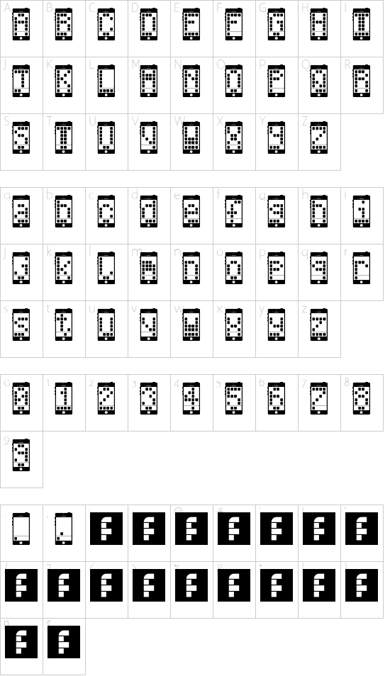 I Phone, You Phone Regular font character map