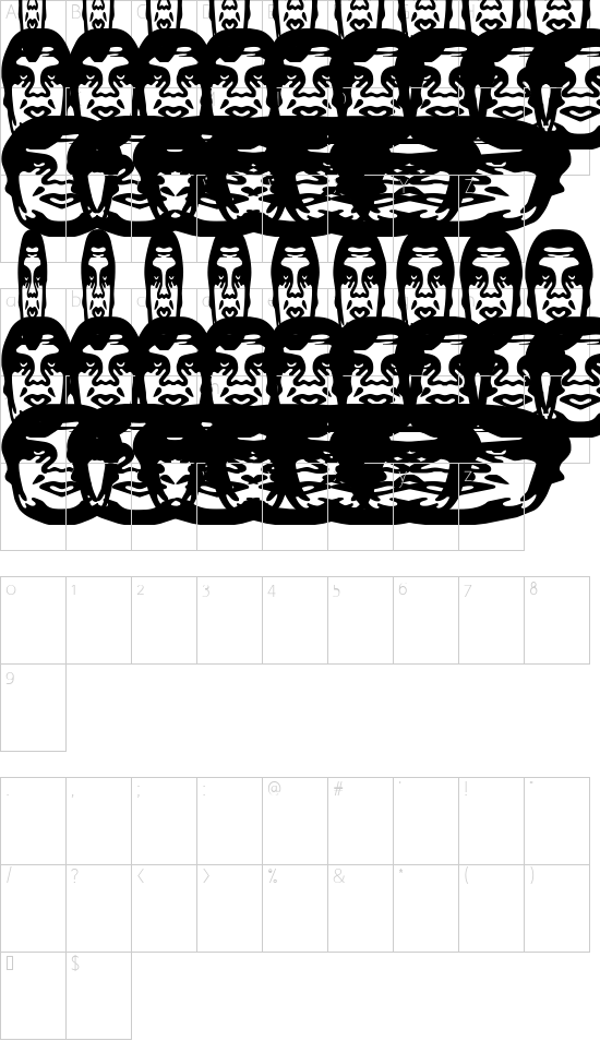 ObeyBalloon font character map