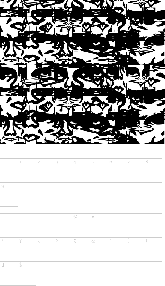 ObeyDada font character map