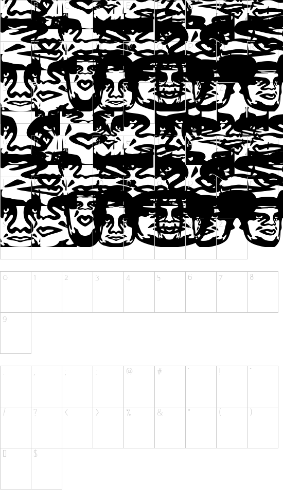 ObeyFunhouse font character map