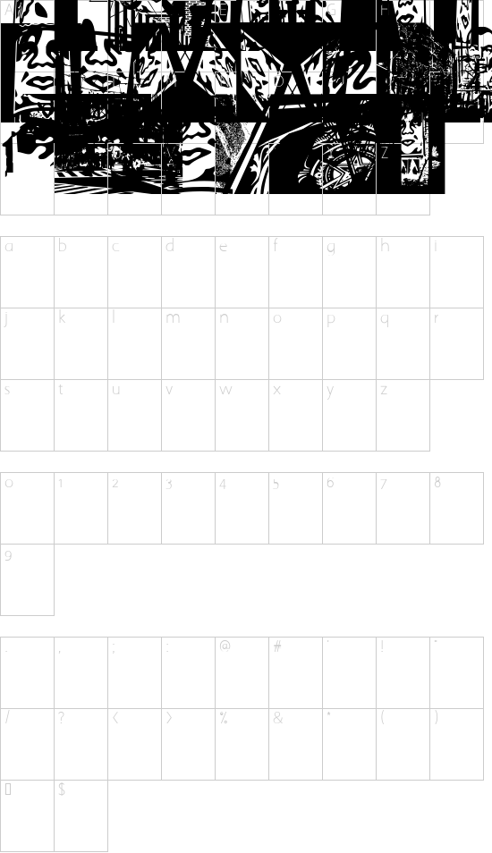 ObeyTownAlt font character map