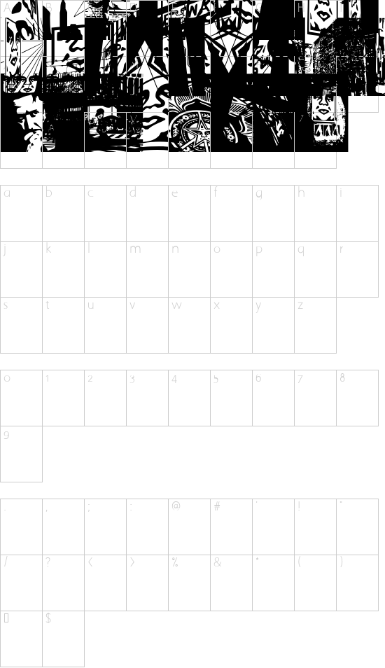 ObeyTown font character map