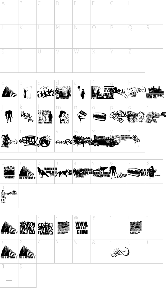 This Is My Town 2 font character map