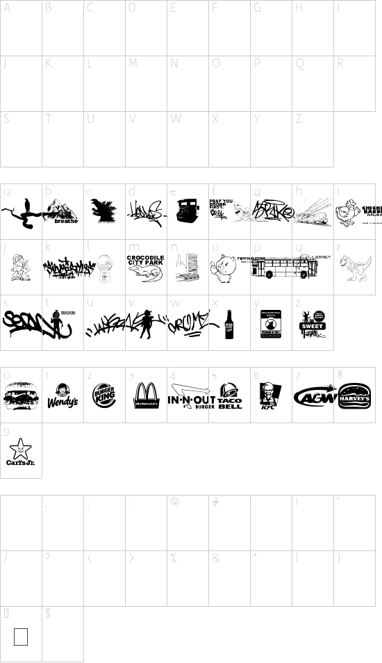 This Is My Town 3 font character map