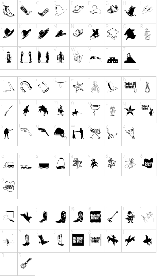 WeLoveAmericasWisdom font character map