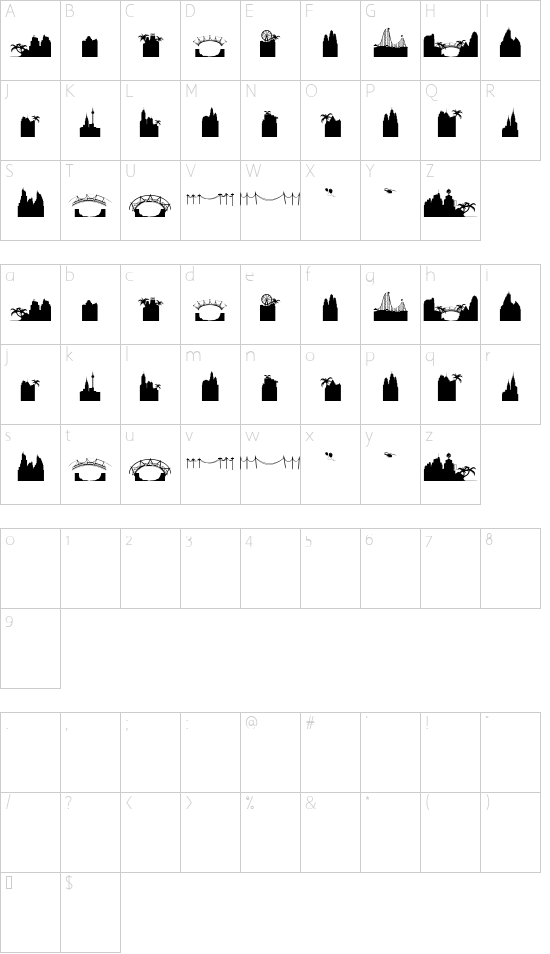 Good Life font character map