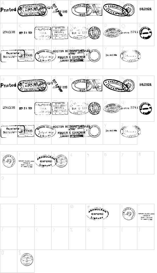 old seals tfb font character map