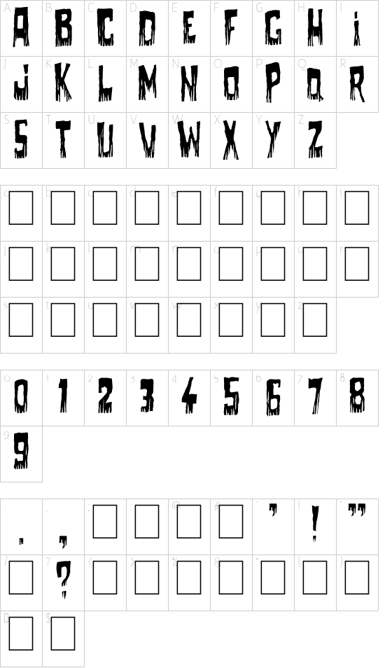 Come With Me font character map