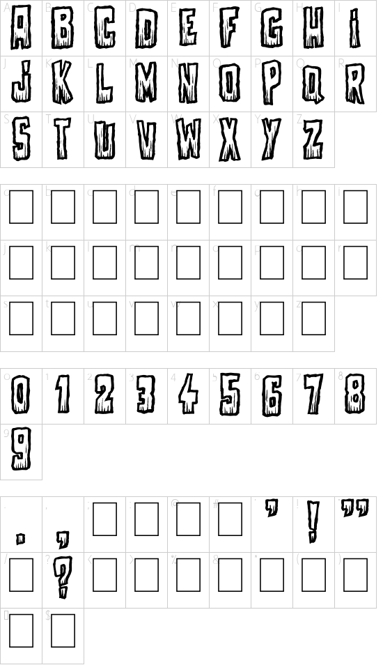 Come With Us font character map