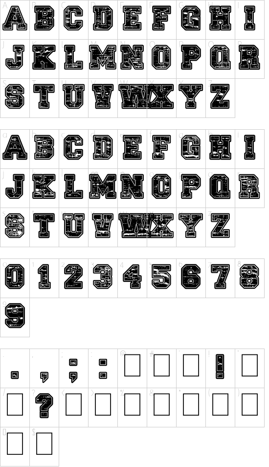 Lethal League font character map