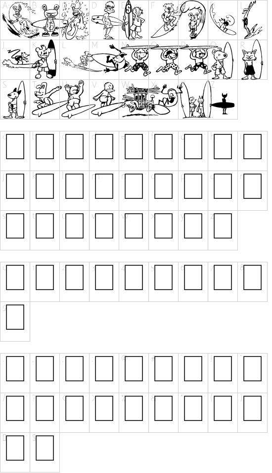 Good Vibers font character map