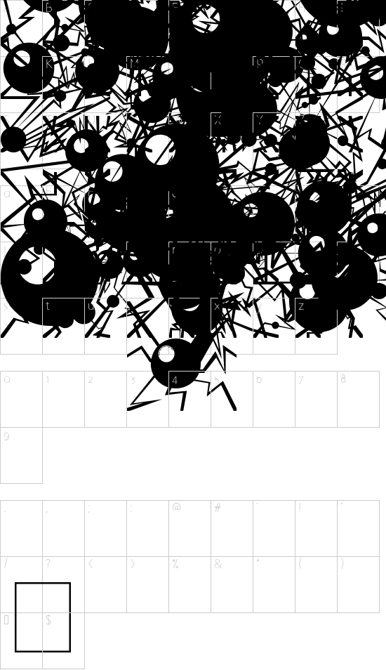 electricsphere font character map