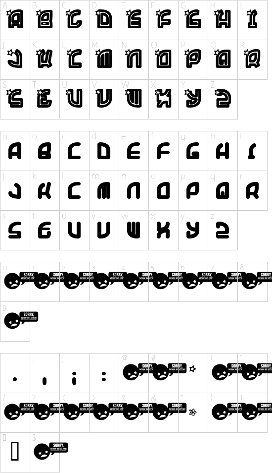 SuperTrooper font character map