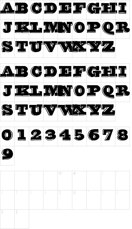 groovy font font character map