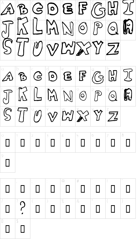 Whitney2 font character map