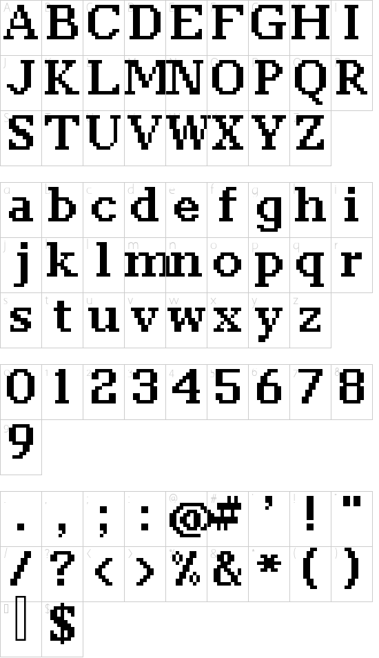 classic 10_65 font character map
