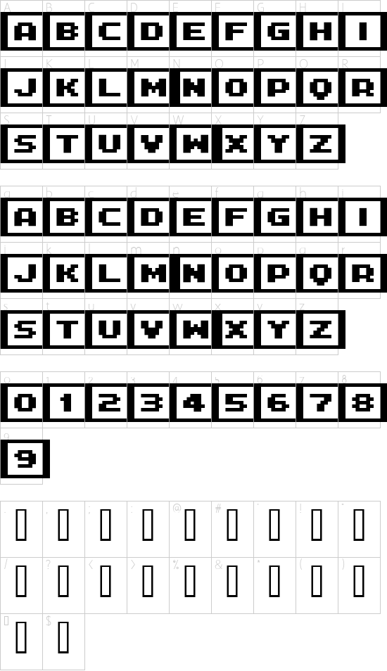 FFF Interface03b font character map