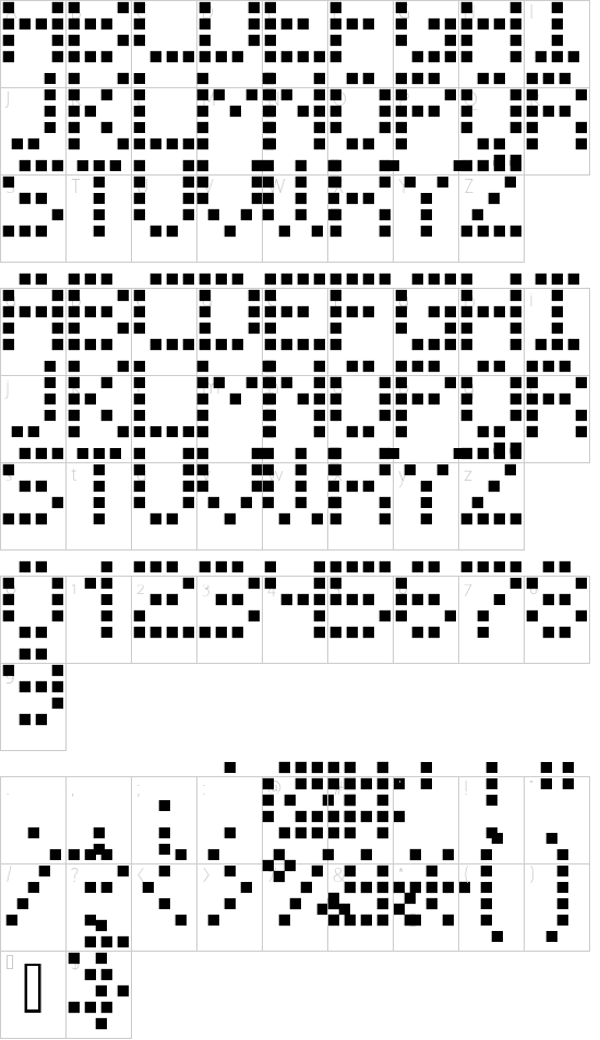 FFF Phantom 02 font character map