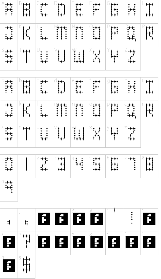 Jokerface Regular font character map