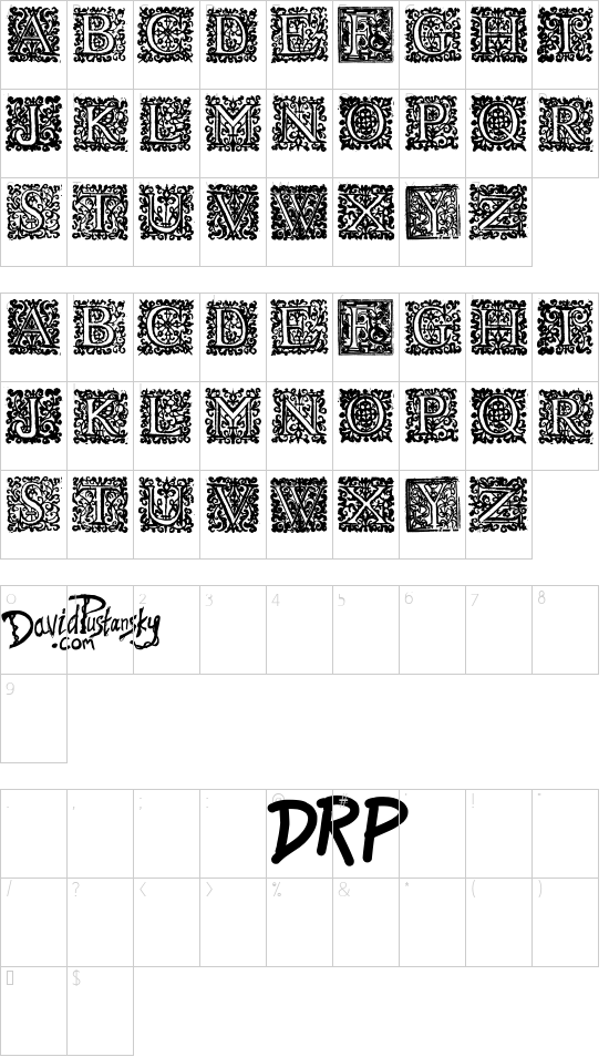 Shakespeare To Be Or Not To Be font character map