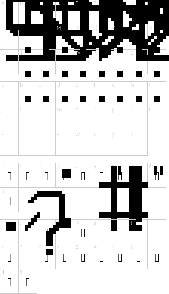 C-BLOCKS Regular font character map