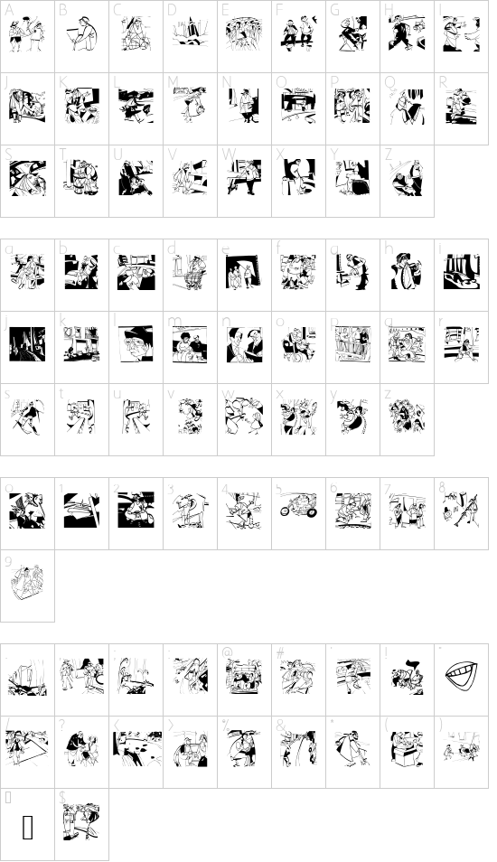 PiCaSolitaires font character map