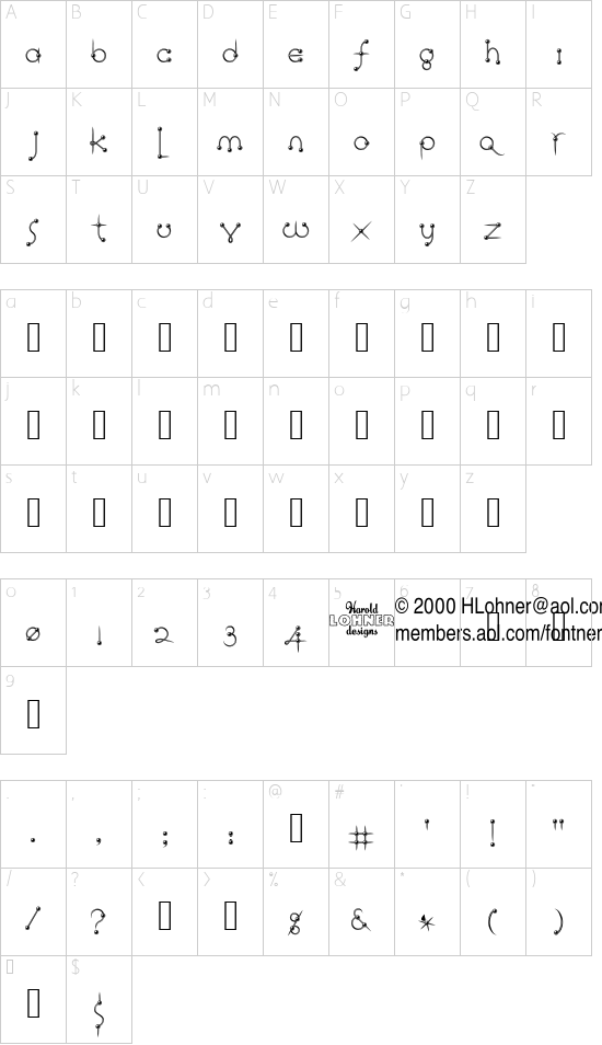 ringpin trial version font character map